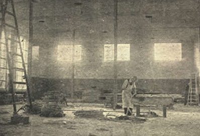 Interior of building under construction, 1949