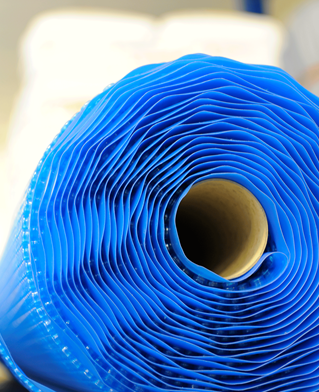 Plastipack, blue plastic roll