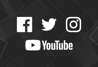Graphic with the logos for Facebook, Twitter, Instagram and YouTube