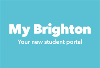 Graphic with the text 'My Brighton, your new student portal'