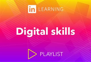 LinkedIn Learning logo with words Digital skills