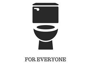 Illustration of a toilet with the words: For Everyone