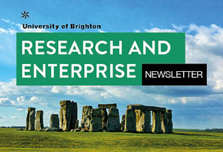 Image of Stonehenge and words Research and Enterprise Newsletter