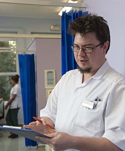 Occupational Therapy student working in hospital