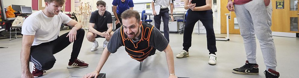 student doing exercise in the labs