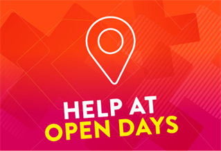 Graphic image with the words Help with open days