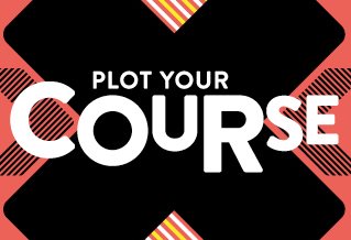 Colourful pattern with the words: plot your course