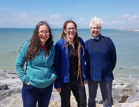 Heidi Burgess - far left - with fellow researchers Charlie Thompson and Jane Cunningham