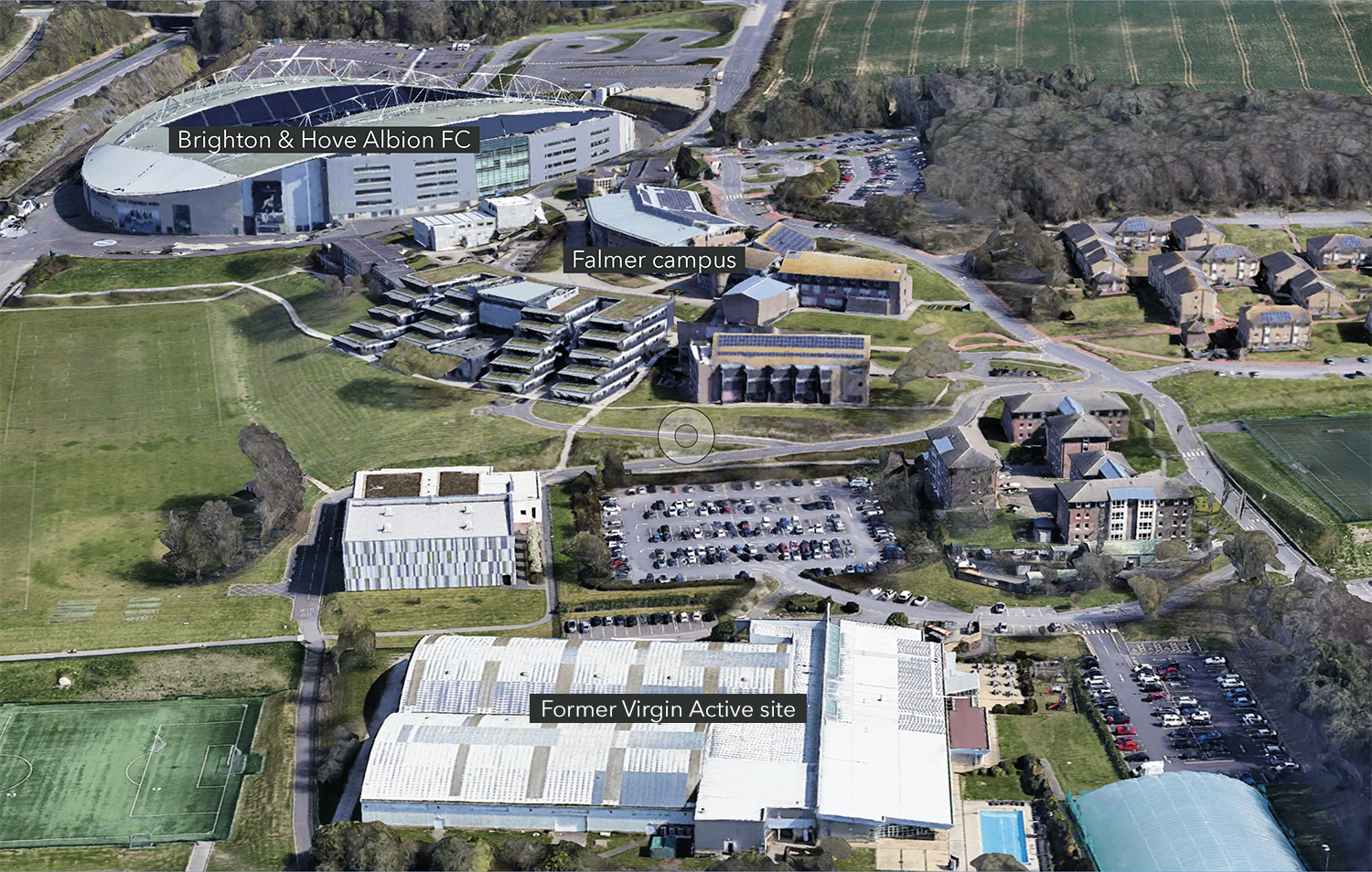 Falmer campus by drone