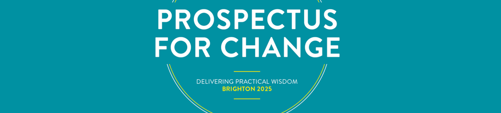 Graphic image with the words: Prospectus for change