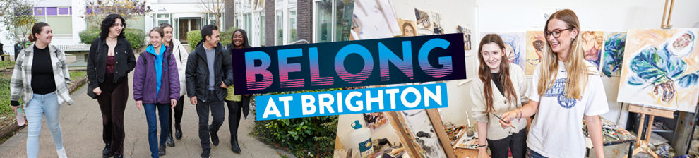 Belong at Brighton students walking around campus