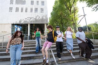 Group of students outside Elm House