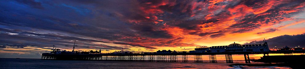 brighton pier at sunset