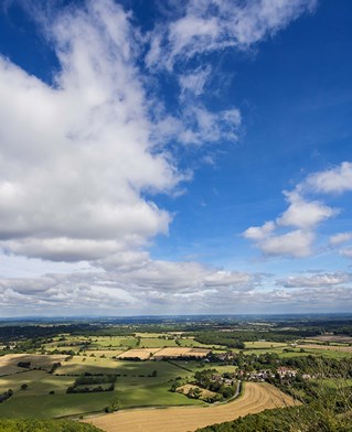 High view of the South Downs National Park, Sussex