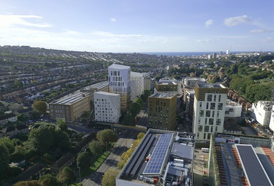 Aerial view of the Moulsecoomb area of Brighton