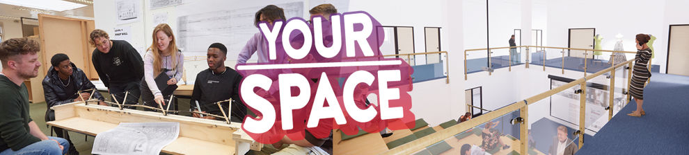 Collage of Moulsecoomb campus pictures with the words Your Space