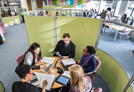 Group of students having a discussion