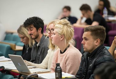 A row of students in a seminar
