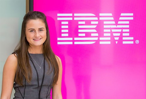 Female student on placement at IBM