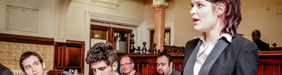 Students involved in a mooting competition