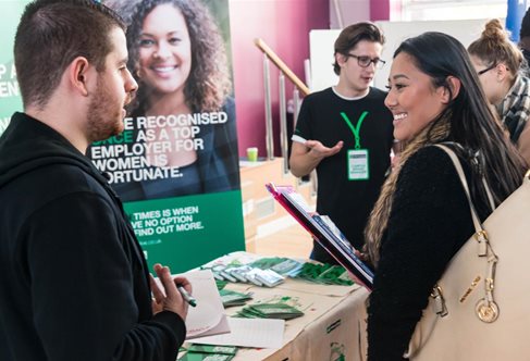 Students at a careers fair