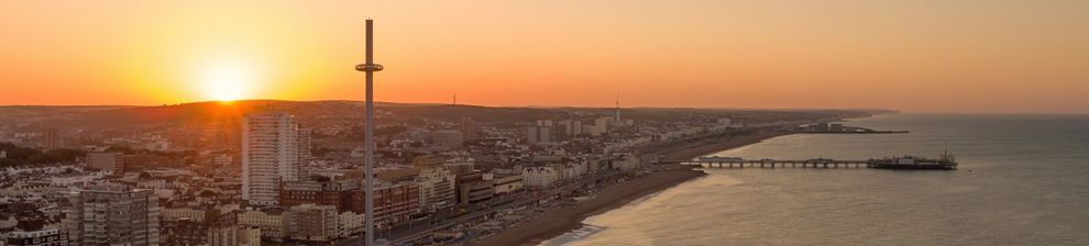 Sunrise over Brighton beach