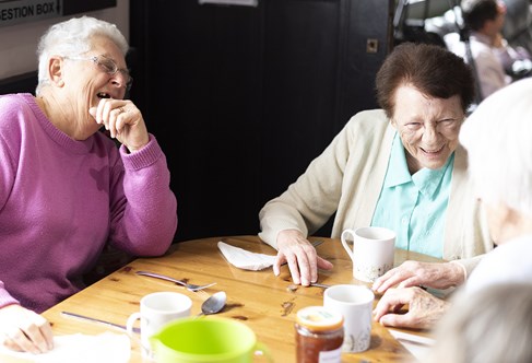 Woman laughing at The Bevy