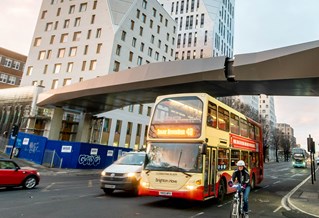 New University of Brighton footbridge over Lewes Road - credit Darren Cool Images