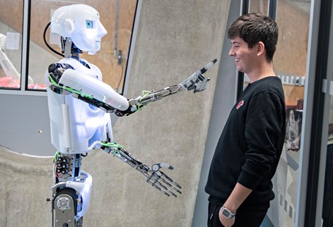 Robot with student