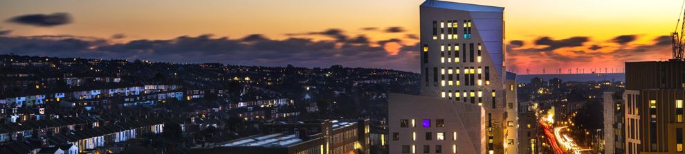 Brighton campus at night