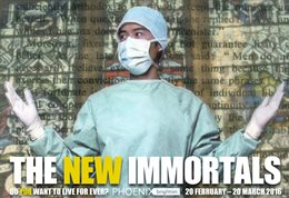 Poster for The New Immortals Saturday Labs featuring a surgeon in gown and gloves