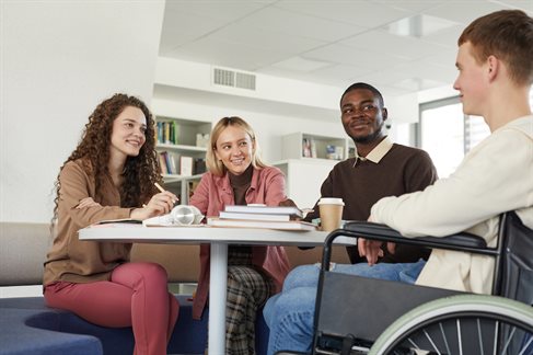 Group of Students in Library