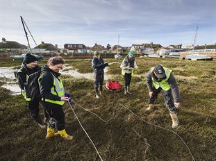 Students at Shoreham estuary