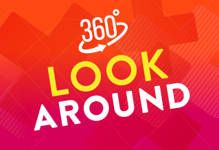 360 degree tours graphic with the text 'Look around'