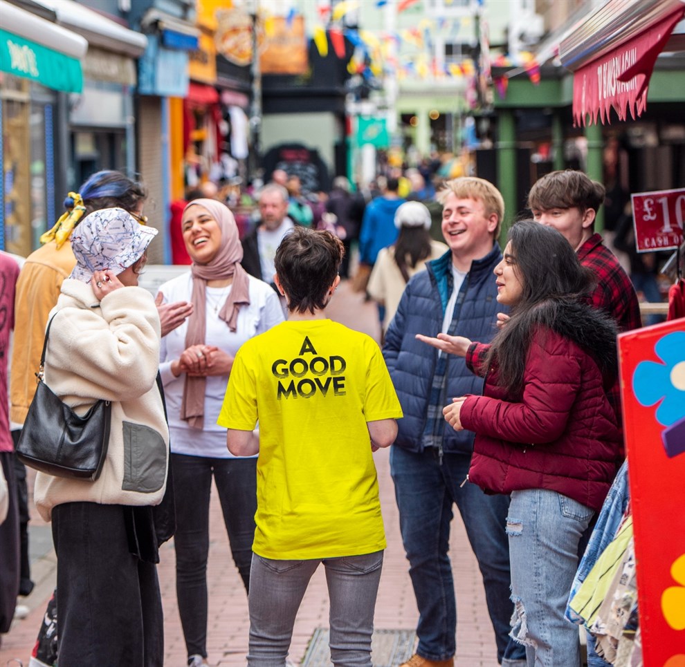 Group of Brighton Clearing students in North Laine