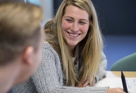 Psychology student in classroom places at university