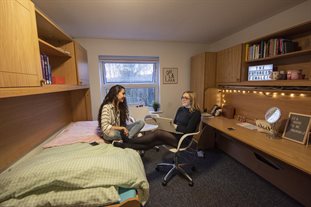 Students having a chat in halls