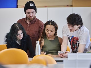 A group of students sitting together
