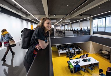 Film students in media centre