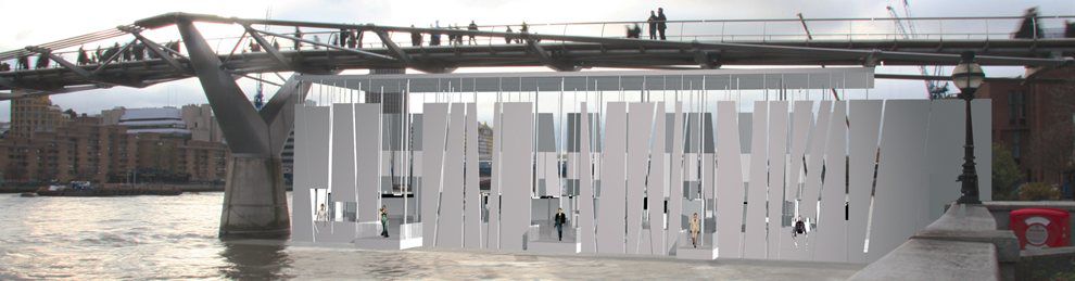 Interior space by Karin Artmann designed for under the Millennium bridge in London