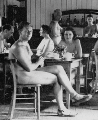 Male and female nudism enthusiasts photographed in 1950s