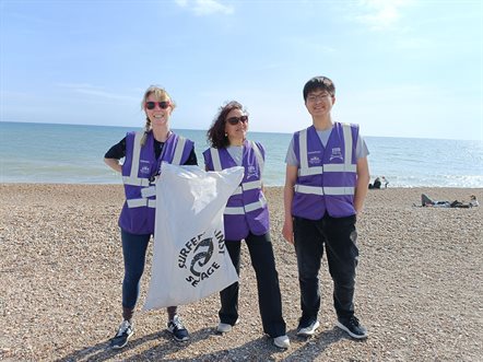 Community volunteers on the beach
