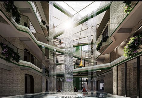 Central courtyard design Austin Man Hon Chan