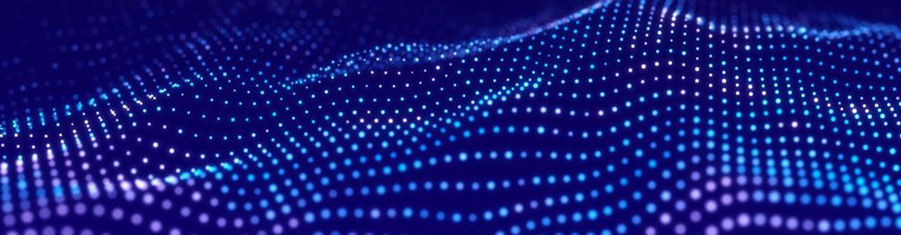 Decorative image of wavey dots of light