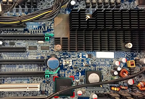 Close up of a computer motherboard