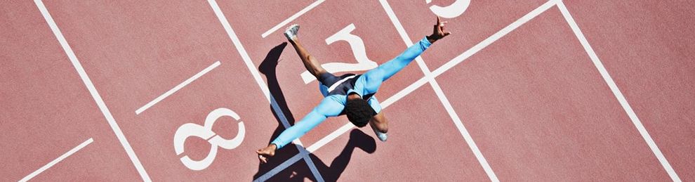 overhead view of runner