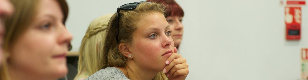 Student listening intently in lecture