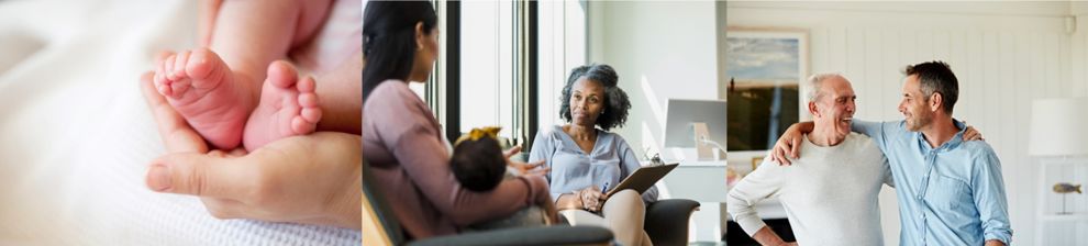 image of baby feet and people talking