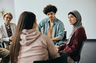 Students in discussion group