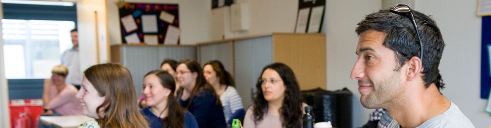 A selection of students having a discussion